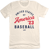 United States of America Baseball Natural White T-shirt In The Clutch